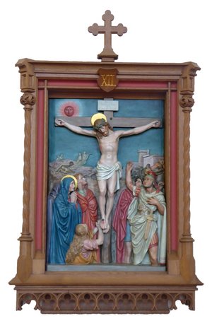 Station XII: Jesus stirbt am Kreuz