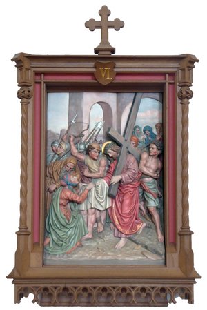 Station VI: Veronika reicht Jesus das Schweißtuch