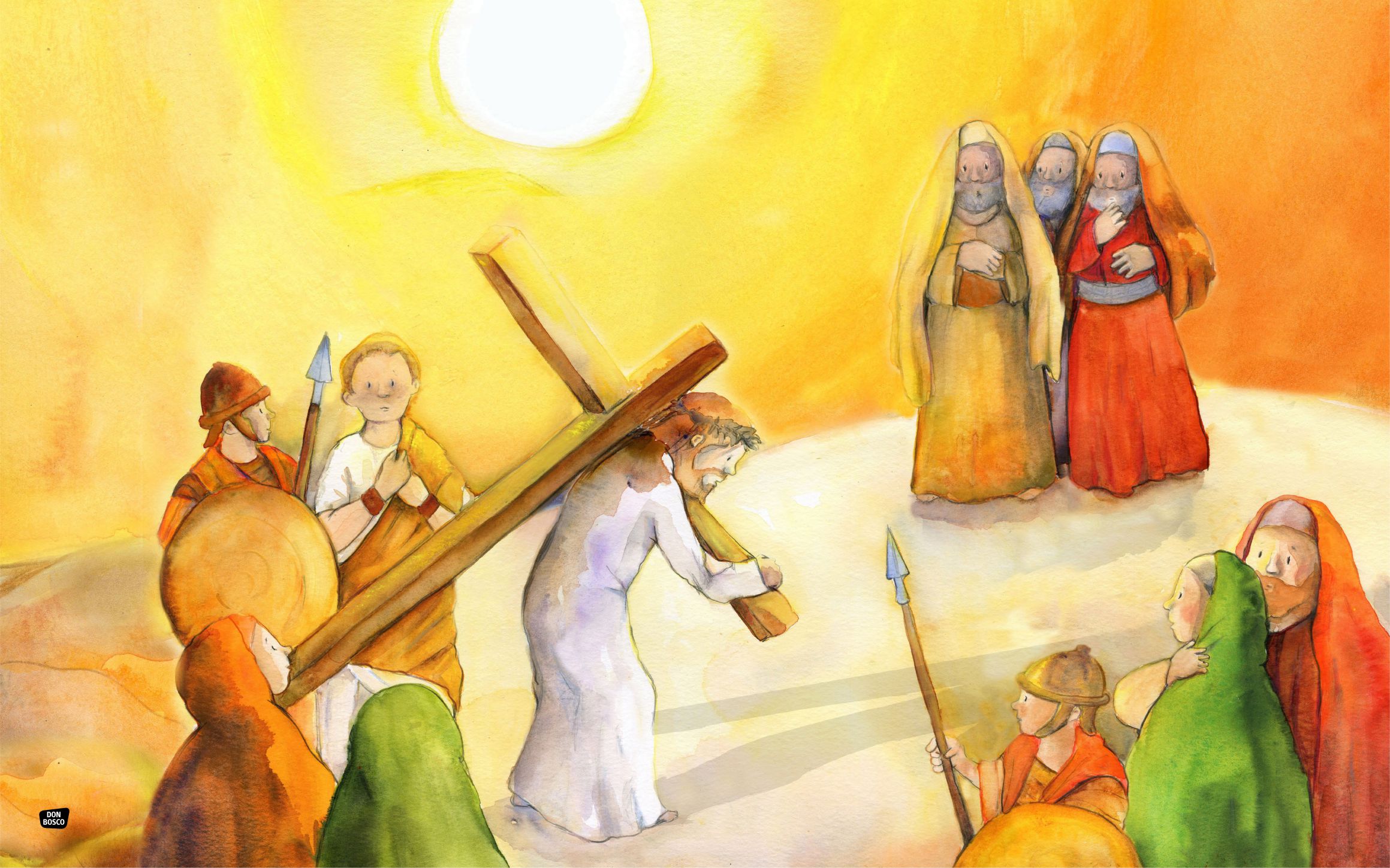 Kreuzweg für Kinder, Jesus nimmt das Kreuz auf seine Schultern