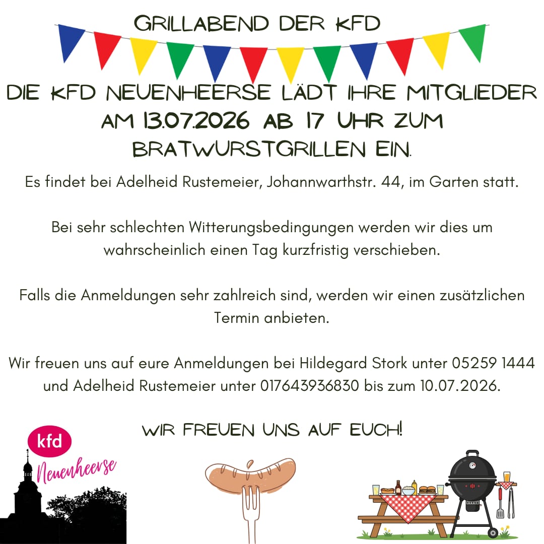 Plakat Grillabend der kfd
