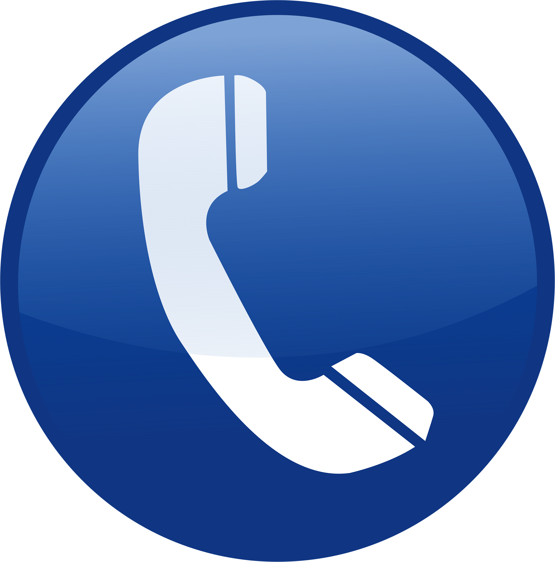 Telefonhörer auf blauem Kreis